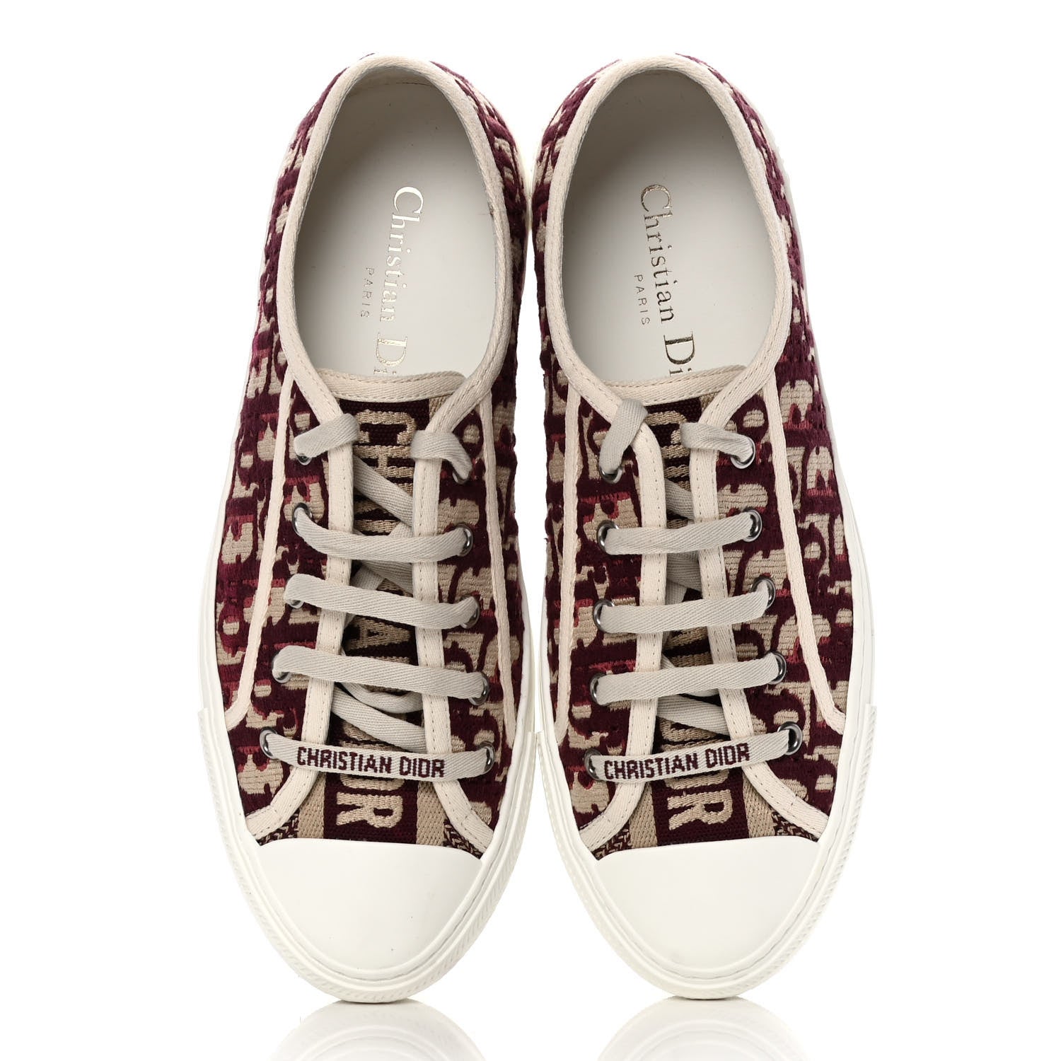 Christian Dior Canvas Oblique Walk'N'Dior Low Top Sneakers 38.5 Deep Amaranth 5 of 10