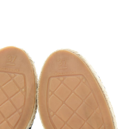 Chanel Canvas Quilted CC Espadrilles 37 Black 6 of 12