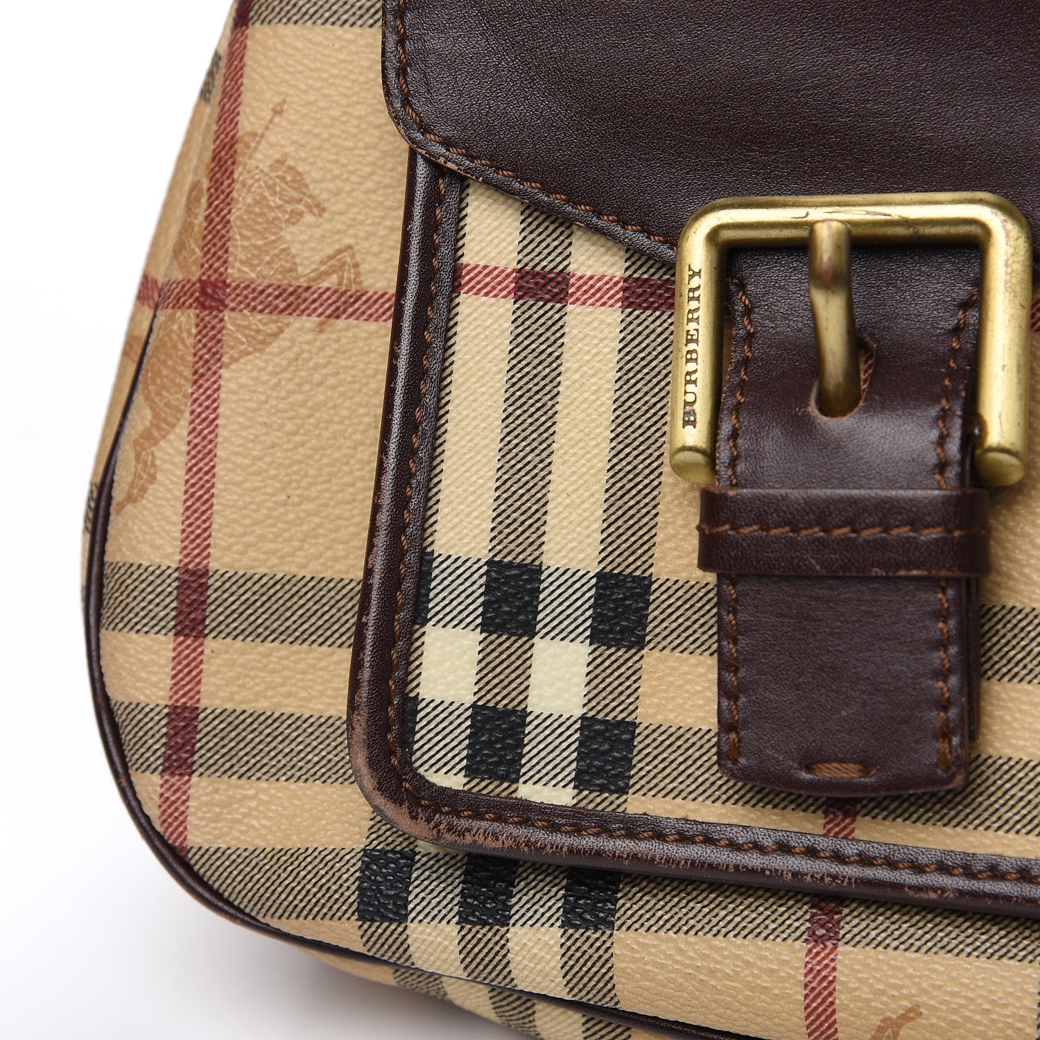 Burberry Haymarket Check Shoulder Bag Brown 9 of 13