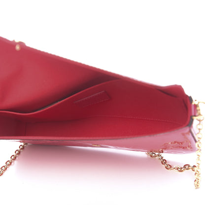 Louis Vuitton Vernis Felicie Pochette Chain Wallet Rose Indien 6 of 11
