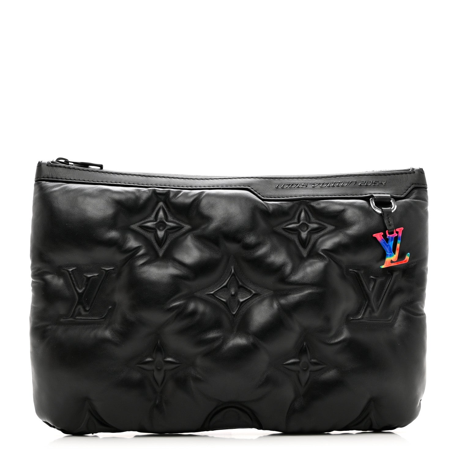 Louis Vuitton Lambskin Puffer A4 Pouch Black 1 of 6