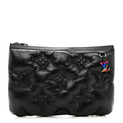 Louis Vuitton Lambskin Puffer A4 Pouch Black 1 of 6