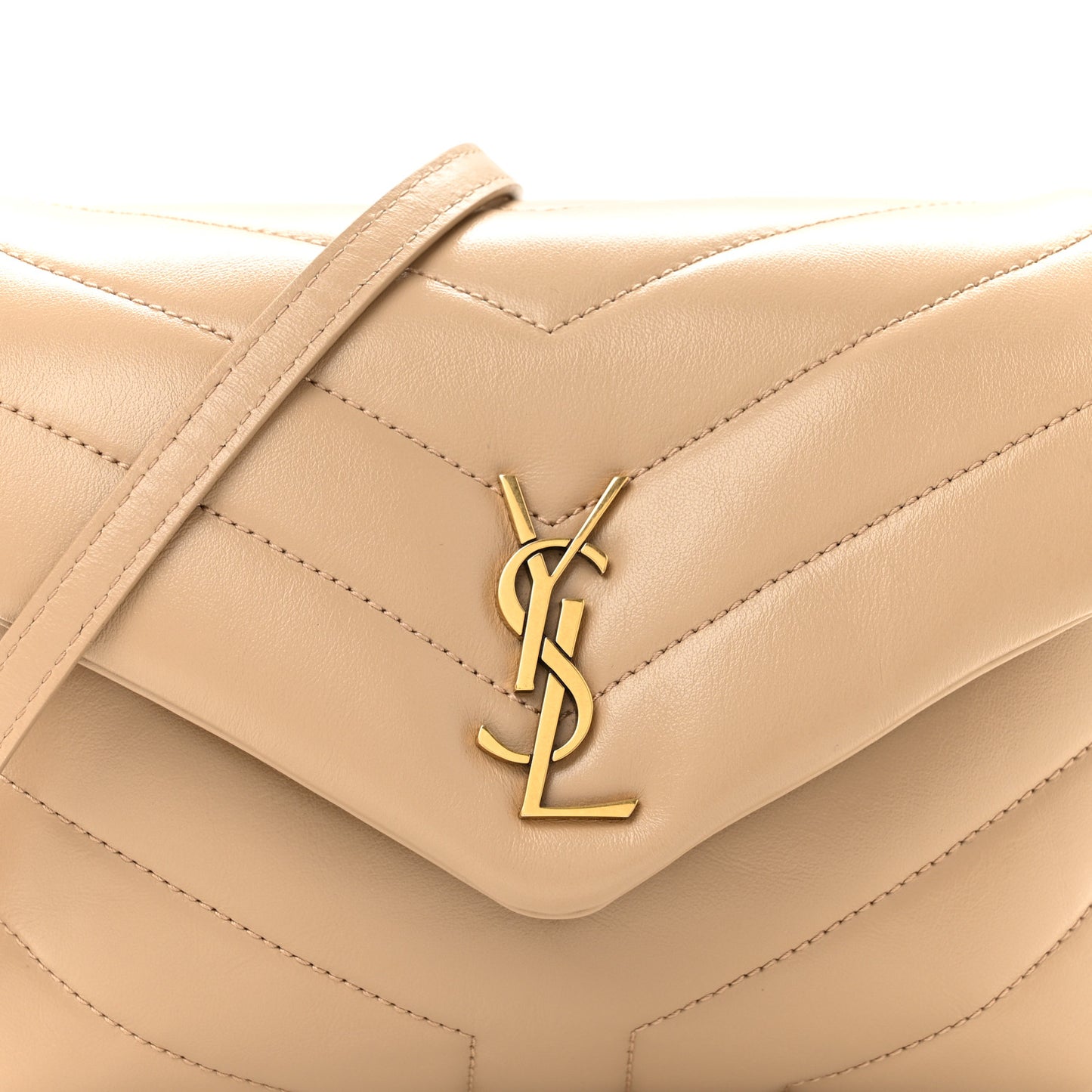 Calfskin Y Quilted Monogram Toy Loulou Crossbody Bag Dark Beige