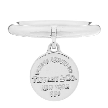 Tiffany Sterling Silver Return to Tiffany Round Charm Ring 50 5.5 1 of 5
