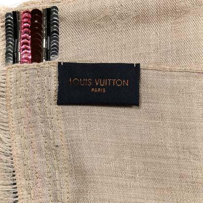 Louis Vuitton Cashmere Sequin Monogram Before Party Etole Beige Multicolor 3 of 5