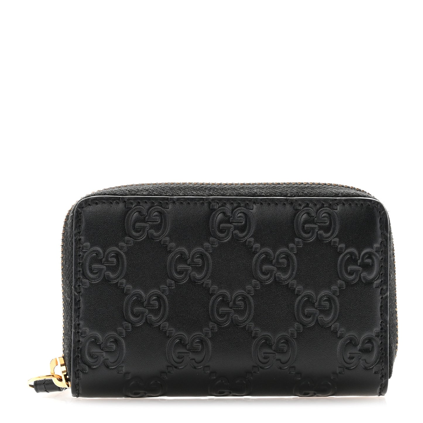 Guccissima Zip Around Card Case Black