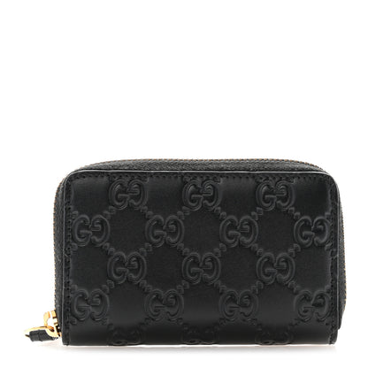 Gucci Guccissima Zip Around Card Case Black 1 of 9