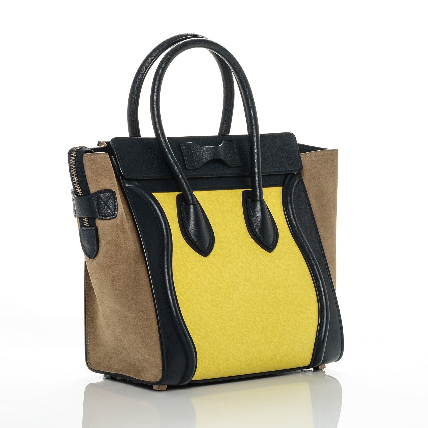 Celine Nubuck Grained Calfskin Micro Tri-Color Luggage Fluo Yellow 3 of 6