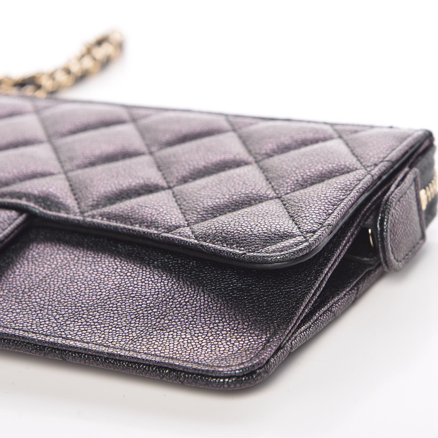 Chanel Iridescent Caviar Quilted Classic Pouch With Handle Black 10 of 11