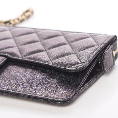 Chanel Iridescent Caviar Quilted Classic Pouch With Handle Black 10 of 11