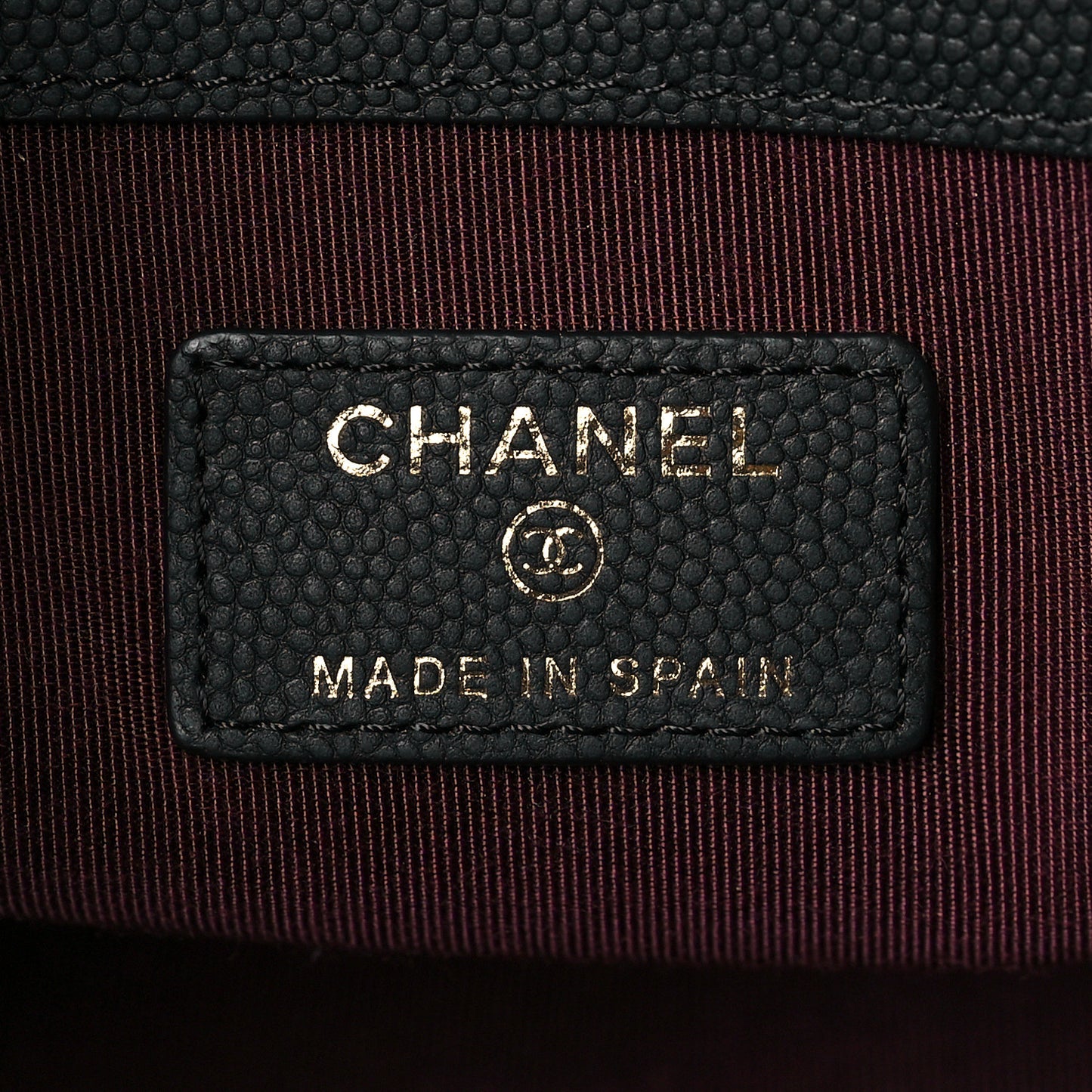 Caviar Chevron Quilted Large Cosmetic Case Black