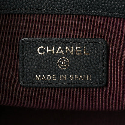 Chanel Caviar Chevron Quilted Large Cosmetic Case Black 6 of 10