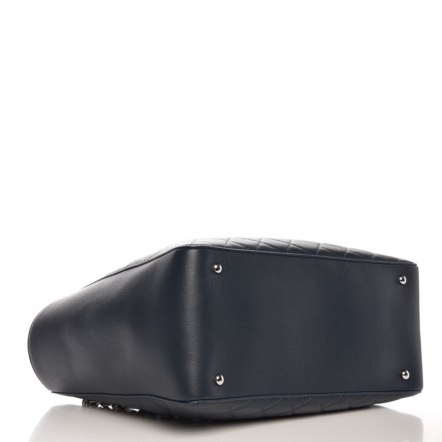 Caviar Quilted Large CC Box Shopping Tote Navy