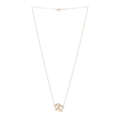 Tiffany 18K Rose Gold Paloma Picasso Loving Heart Interlocking Pendant Necklace 2 of 3