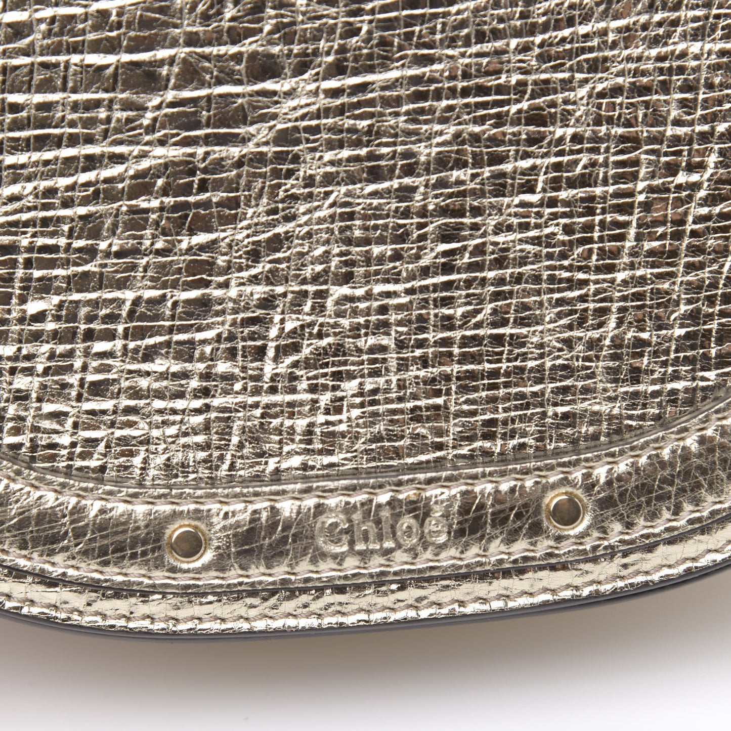 Metallic Calfskin Small Nile Bracelet Bag Gold