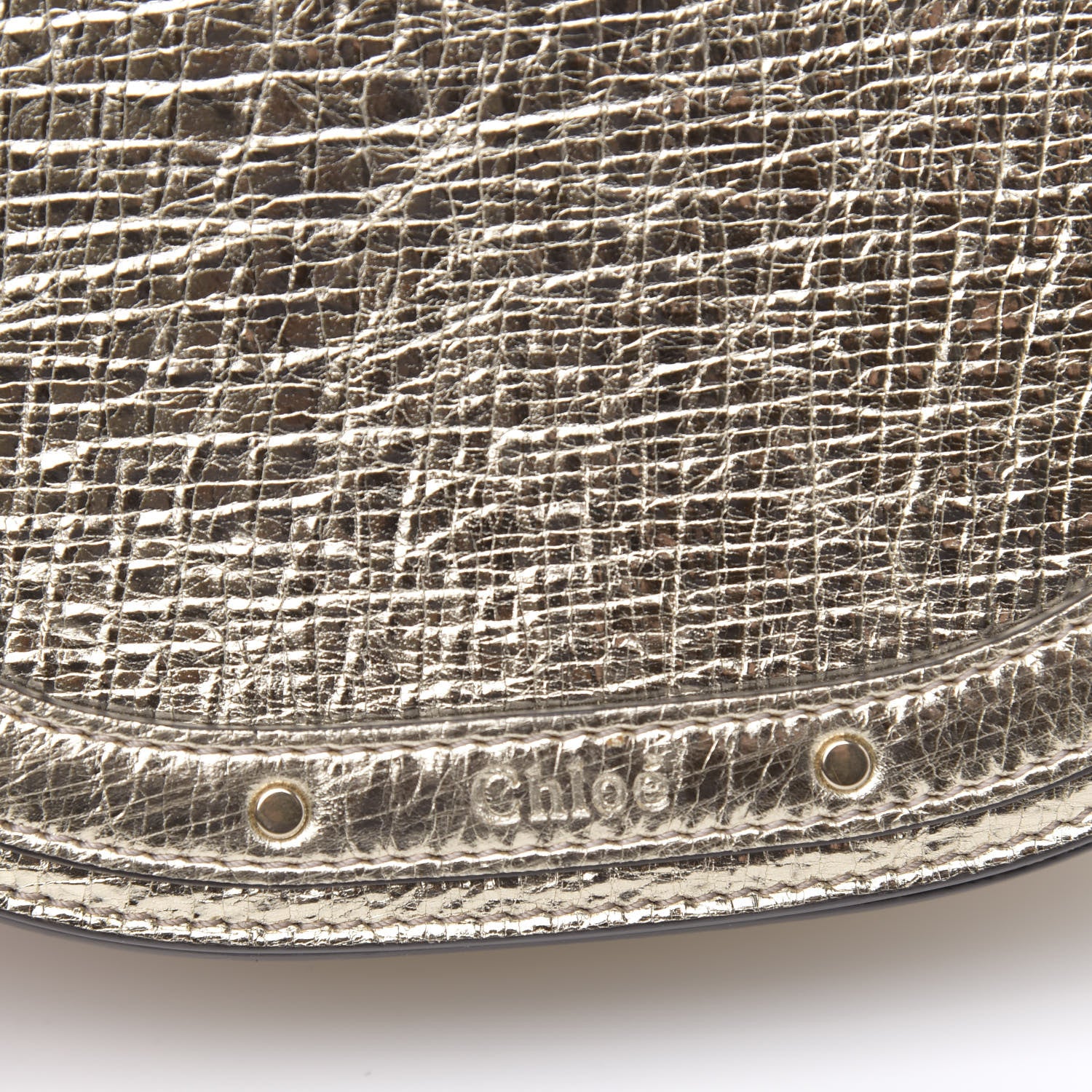 Chloe Metallic Calfskin Small Nile Bracelet Bag Gold 9 of 10
