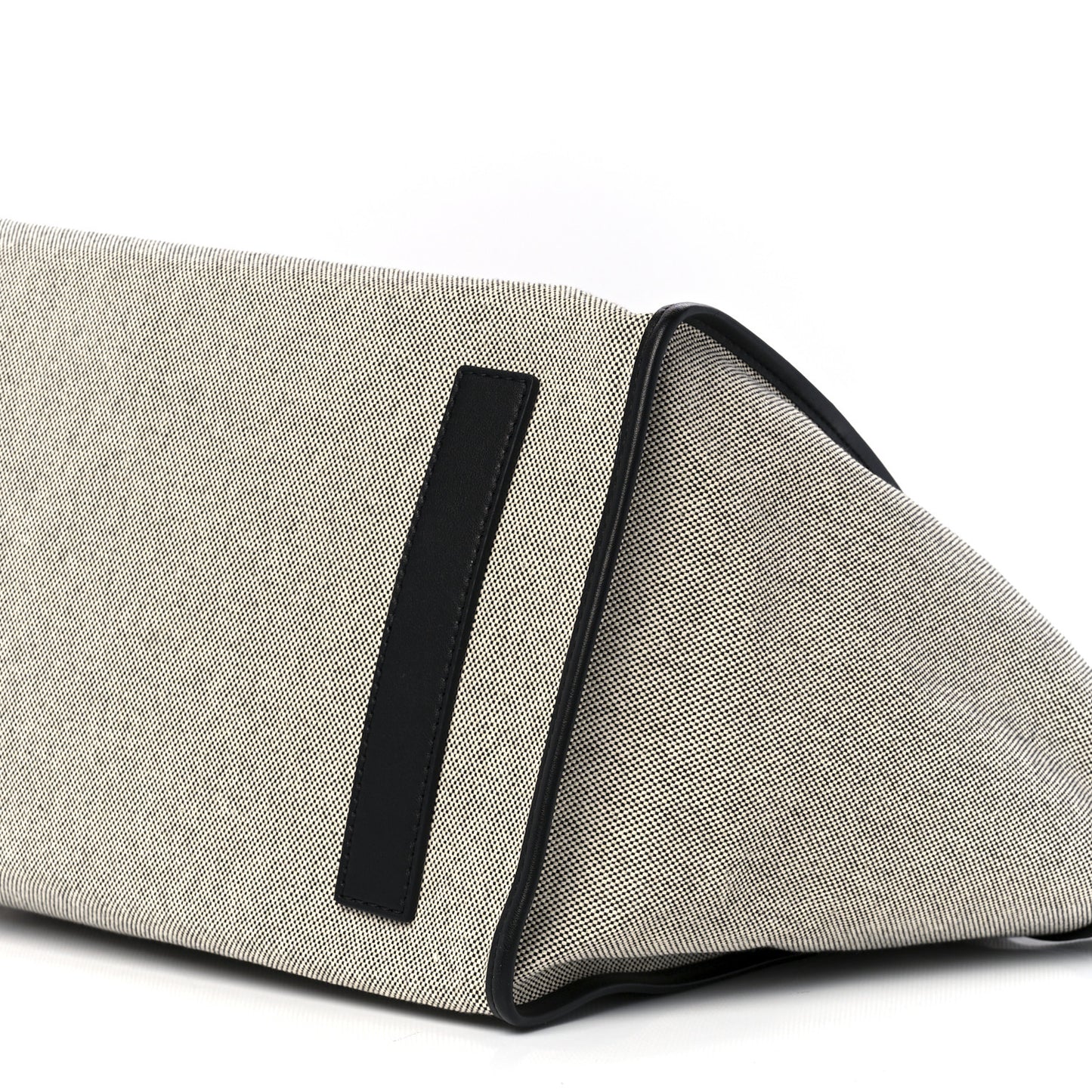 Canvas Calfskin XL Morris Tote Optic White Black