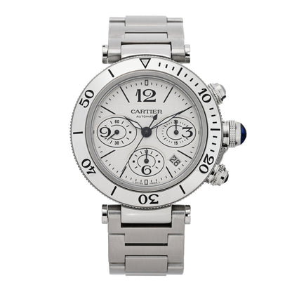 Cartier Stainless Steel 42mm Pasha Seatimer Date Chronograph Automatic Watch 1 of 5