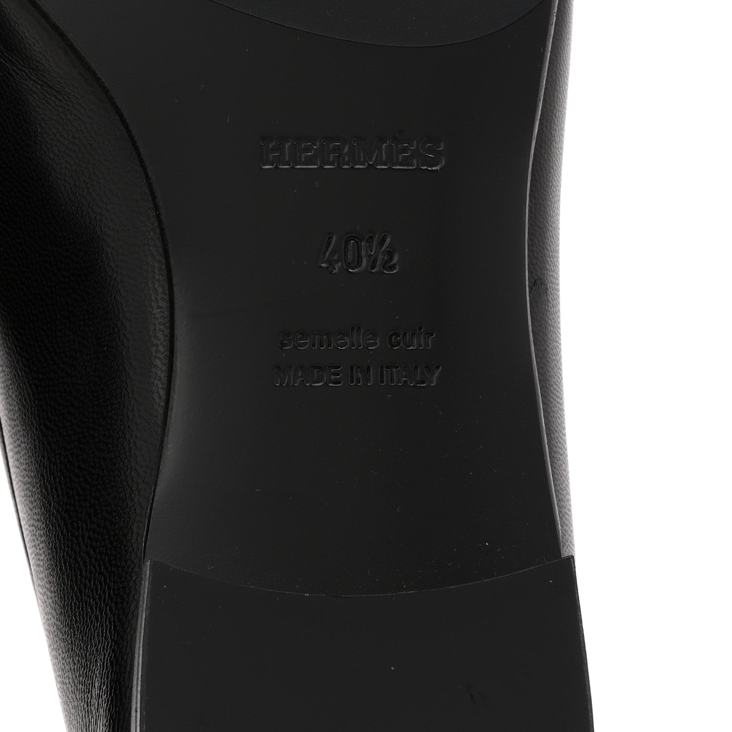 Hermes Goatskin Womens Paris Loafers 40.5 Black 7 of 10