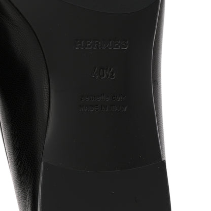 Hermes Goatskin Womens Paris Loafers 40.5 Black 7 of 10
