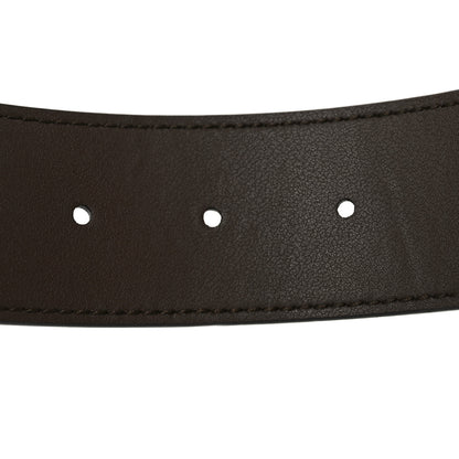 Gucci GG Supreme Monogram Plutone Calfskin Enamel Interlocking G 40mm Belt 120 48 Beige Ebony New Acero 3 of 4
