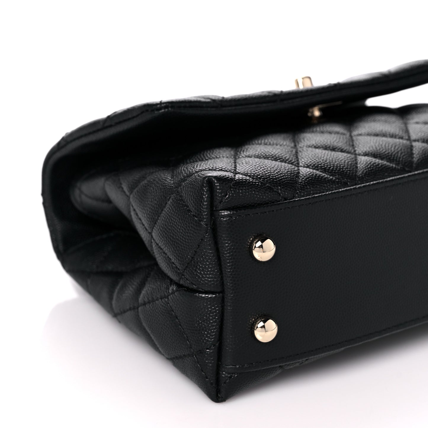 Caviar Quilted Mini Coco Handle Flap Black