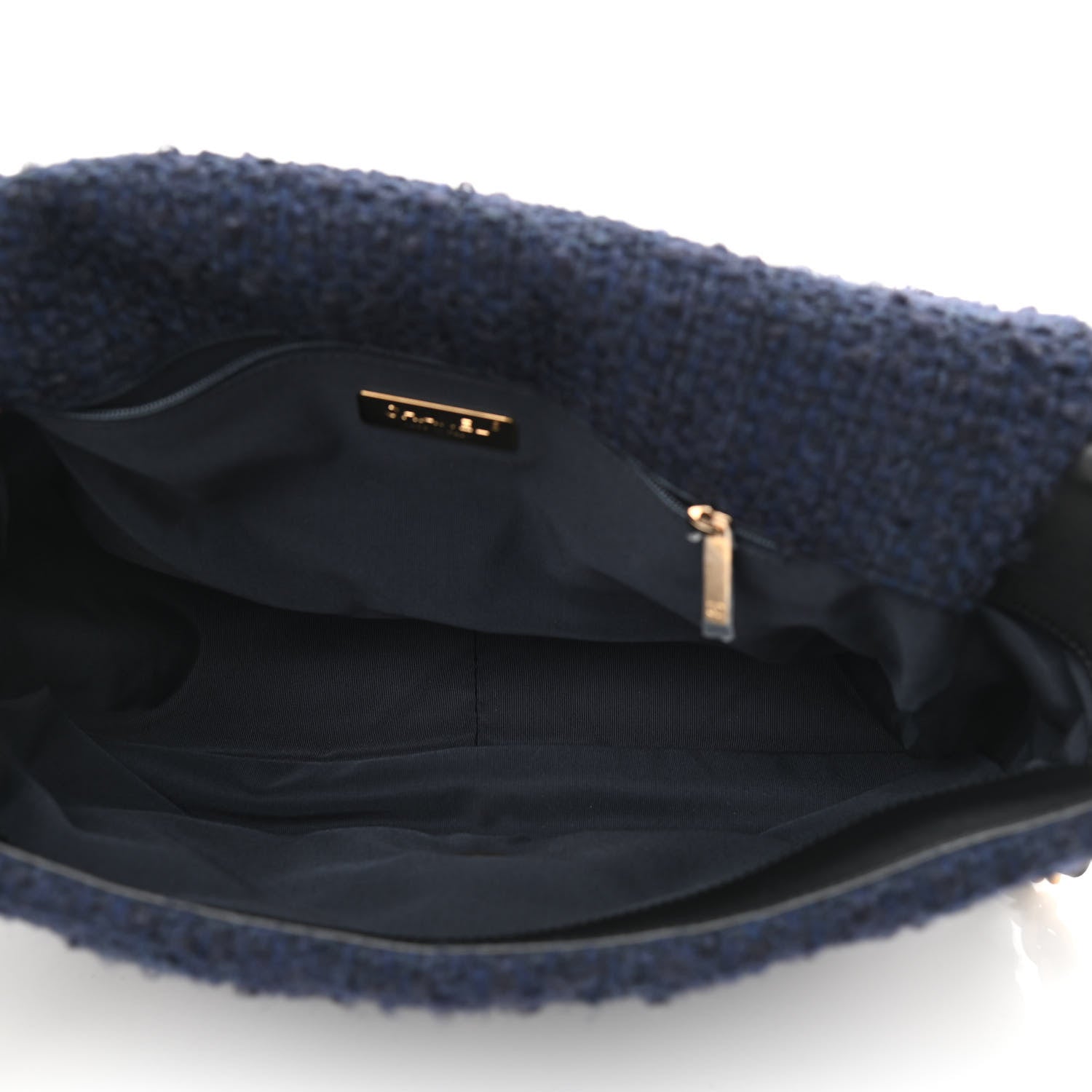 Chanel Tweed Quilted Maxi Chanel 19 Flap Navy 5 of 10