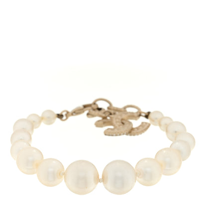 Chanel Pearl Crystal CC Bracelet Gold 1 of 3
