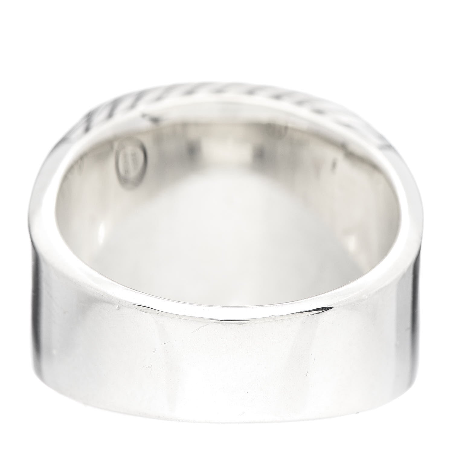 David Yurman Sterling Silver Black Diamond Signet Ring 63 10.25 4 of 5