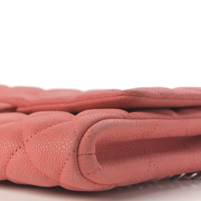 Chanel Iridescent Caviar Quilted Clutch With Chain Flap Coral 7 of 9