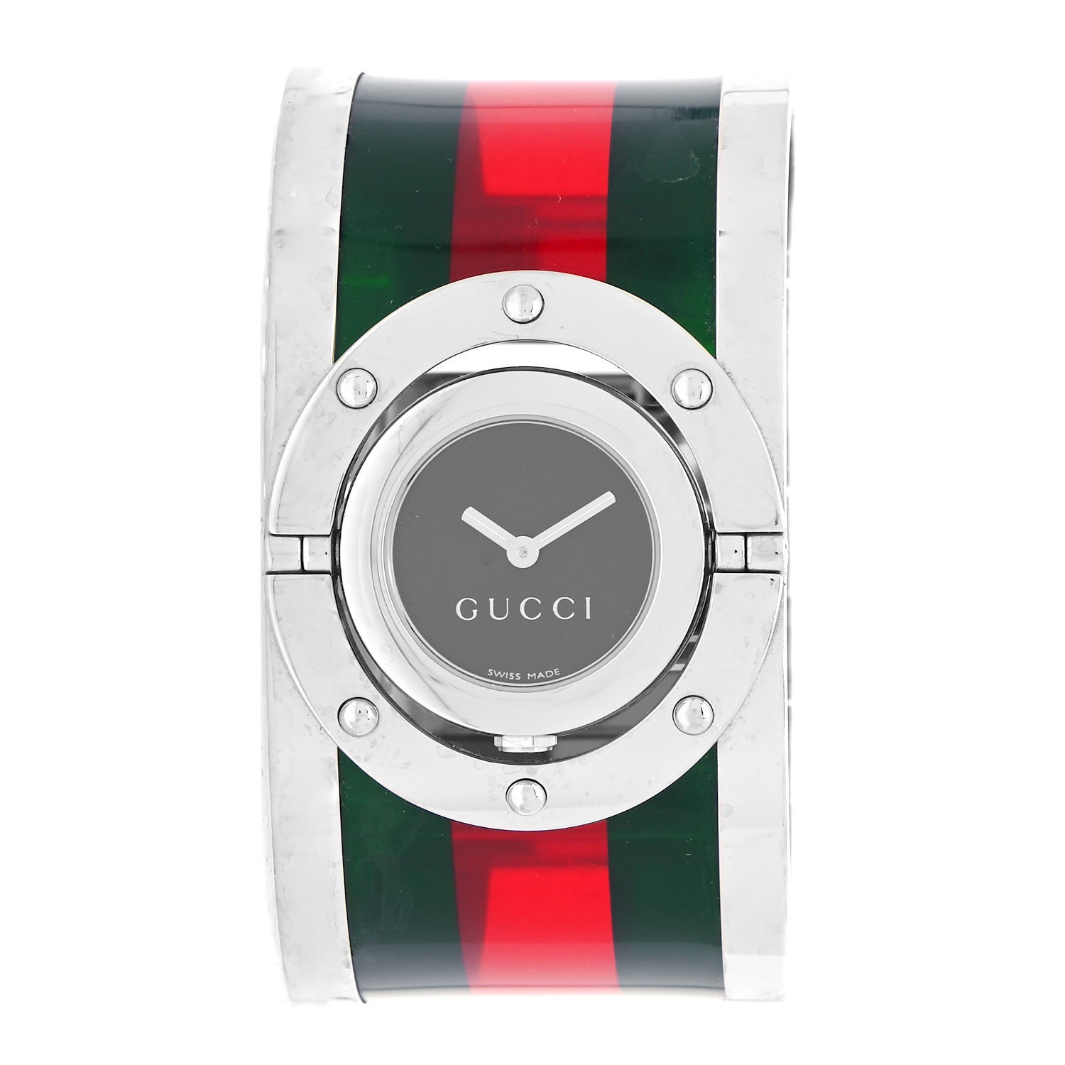 Gucci Stainless Steel Acetate 33mm Twirl Web Quartz Watch Black 1 of 4