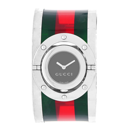 Gucci Stainless Steel Acetate 33mm Twirl Web Quartz Watch Black 1 of 4