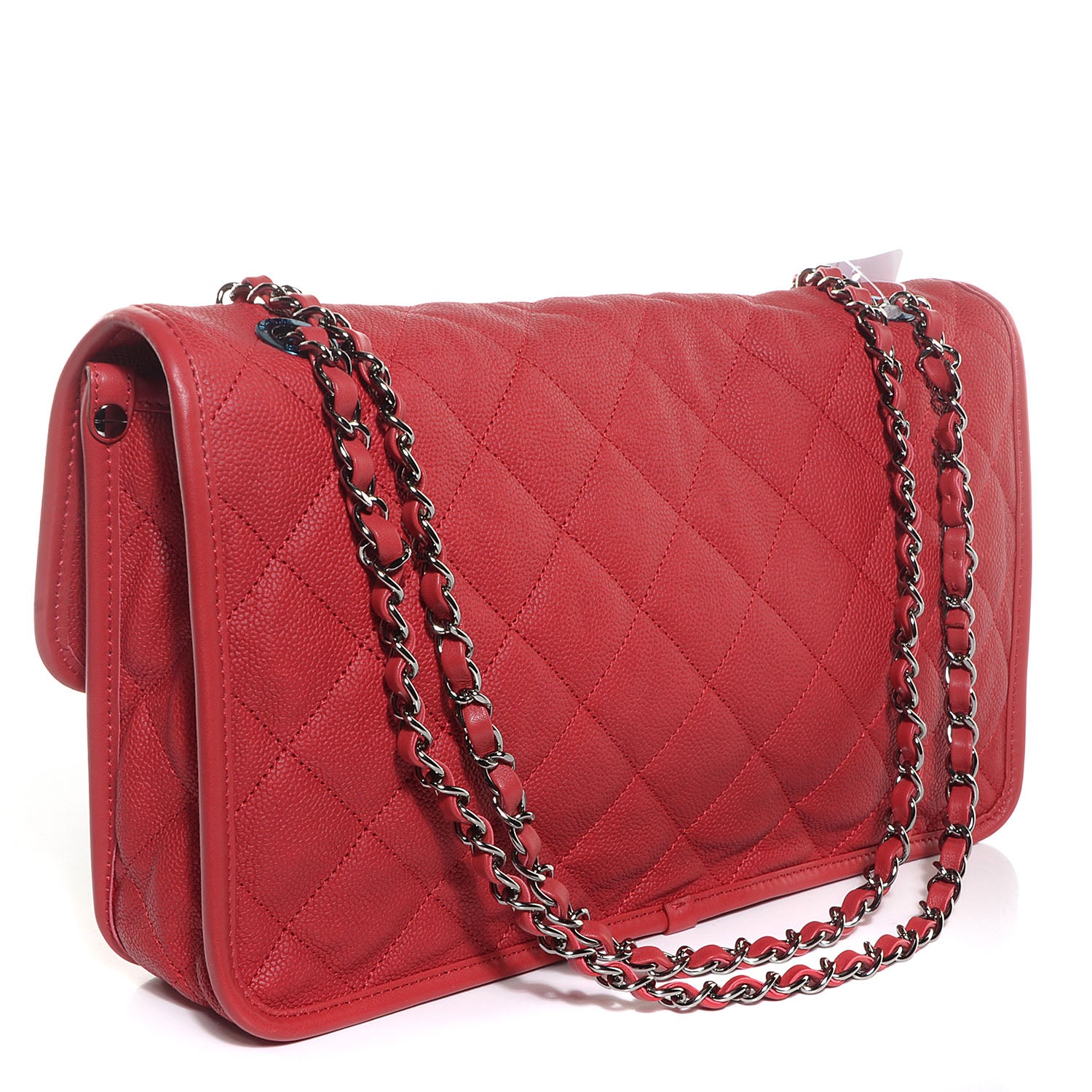 Chanel Caviar French Riviera Large Flap Red 3 of 9