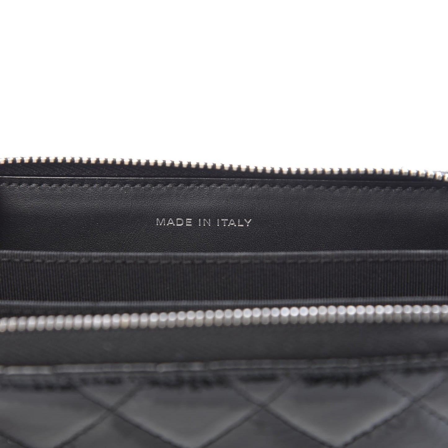 Patent Goatskin Paris Dallas Zip Around Wallet Black