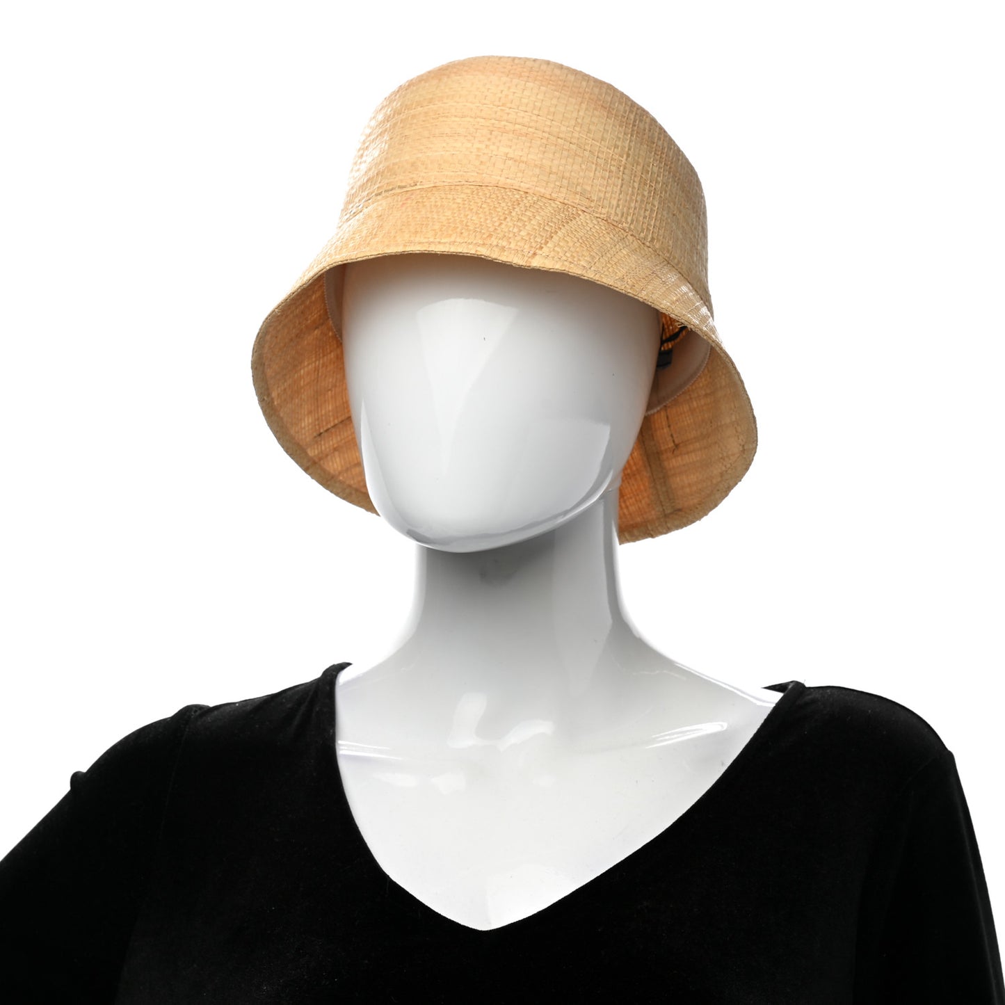 Paglia Metal Triangle Logo Womens Bucket Hat M Naturale Black