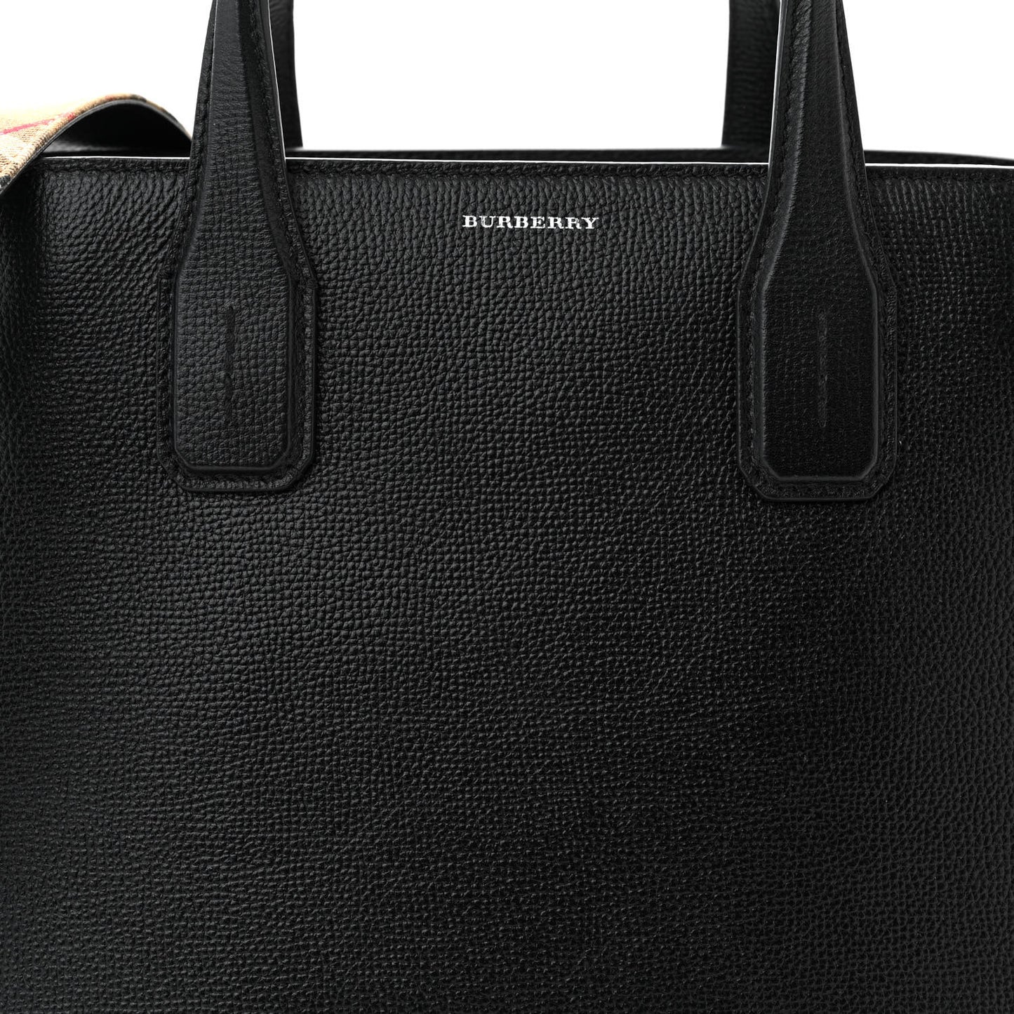 Derby Calfskin House Check Medium Banner Tote Black