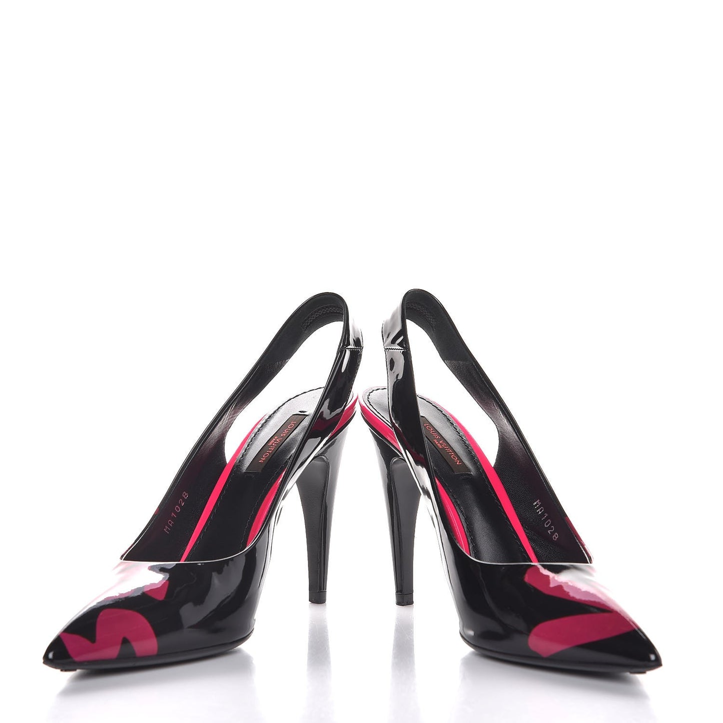 Patent Graffiti Slingback Pumps 39 Black Pink