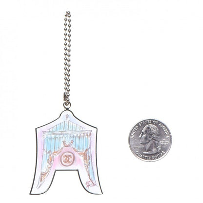 Chanel Enamel Circus Tent Bag Charm Pink Blue Silver 2 of 4