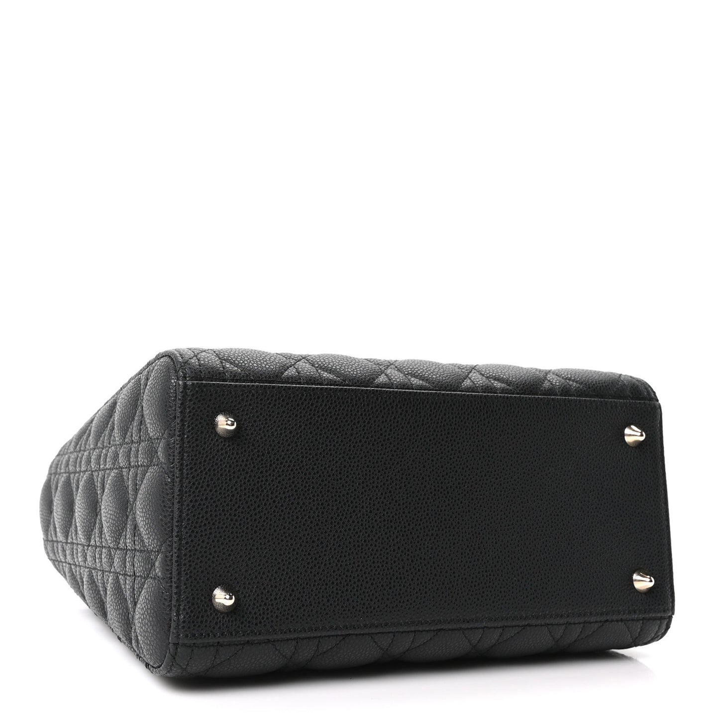 Grained Calfskin Cannage Medium Lady Dior Black