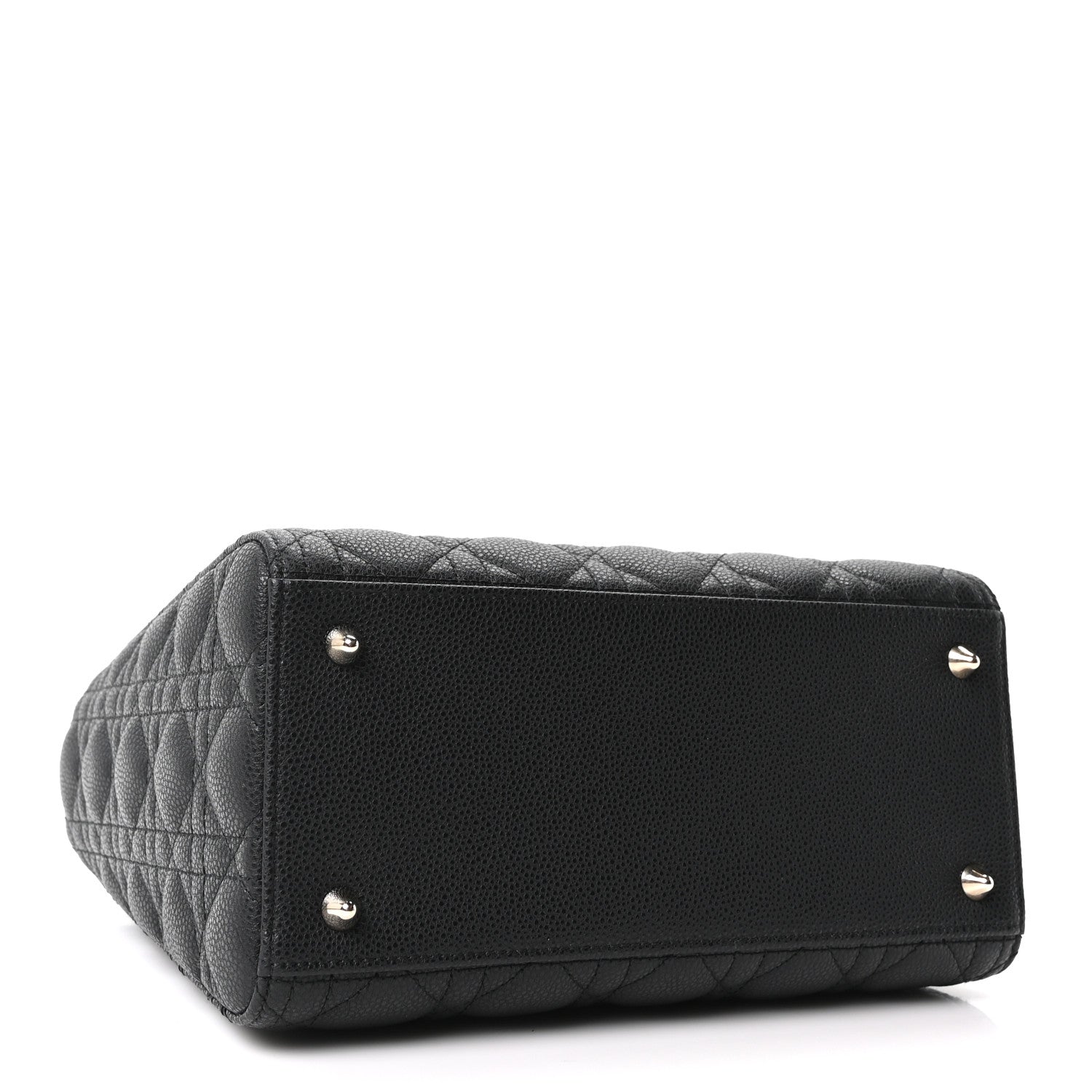 Christian Dior Grained Calfskin Cannage Medium Lady Dior Black 4 of 10