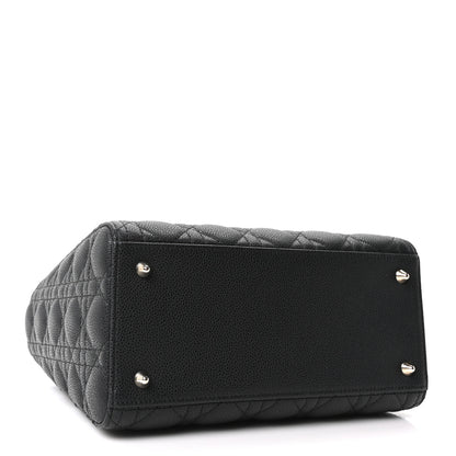 Christian Dior Grained Calfskin Cannage Medium Lady Dior Black 4 of 10