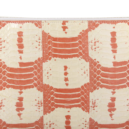 Celine Watersnake Clutch Pouch Orange White 9 of 9