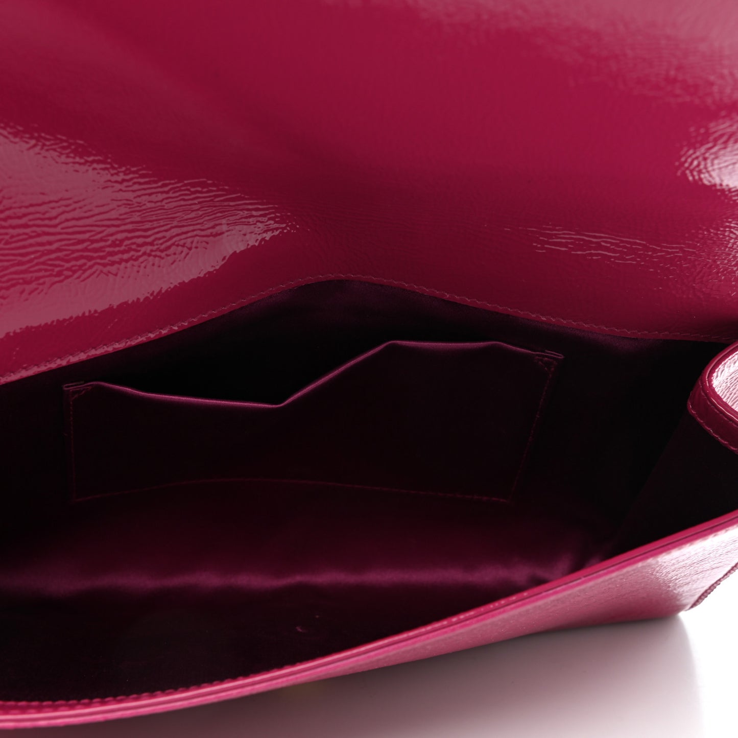 Textured Patent Monogram Large Belle De Jour Clutch Fuchsia