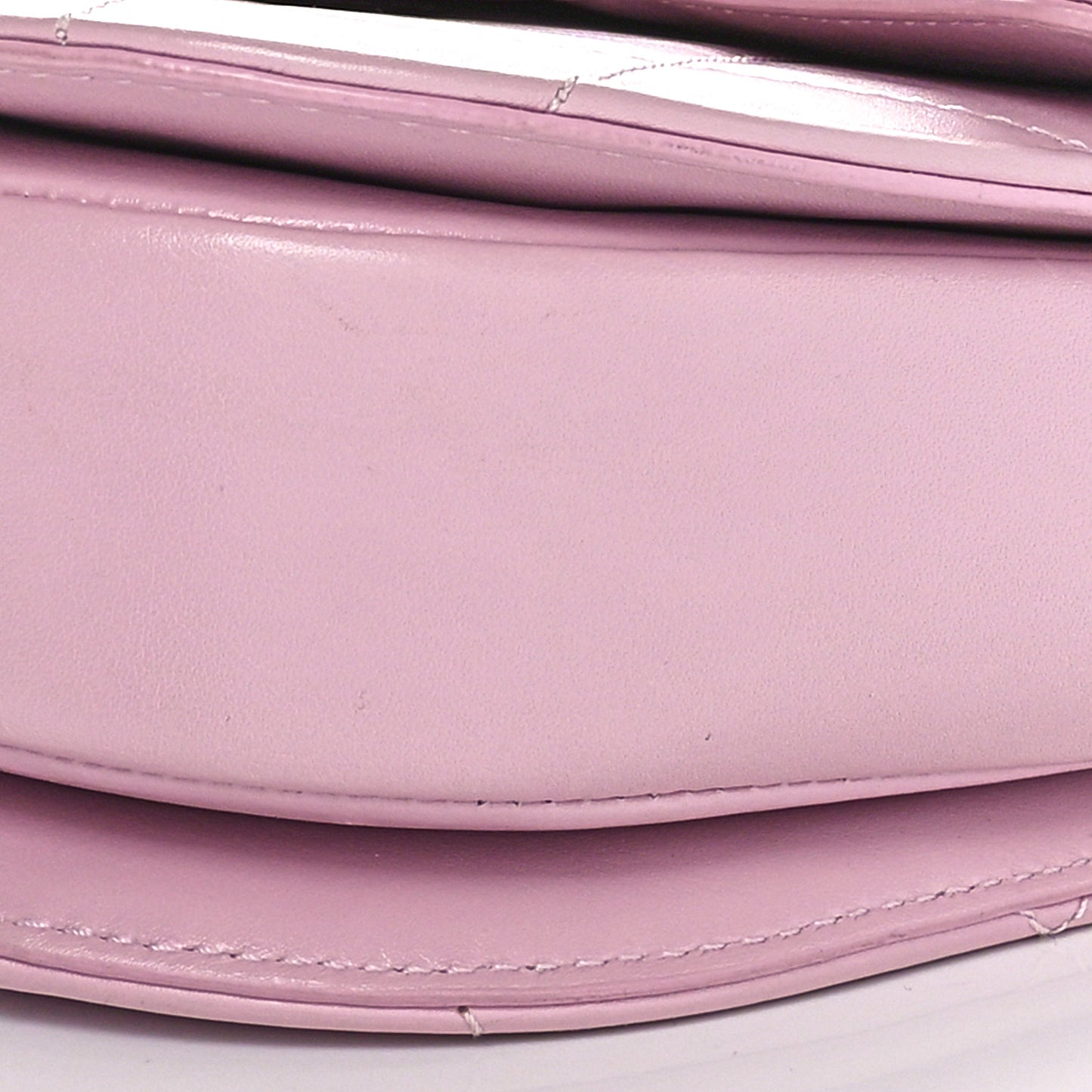 Calfskin Quilted Moon Messenger Light Pink