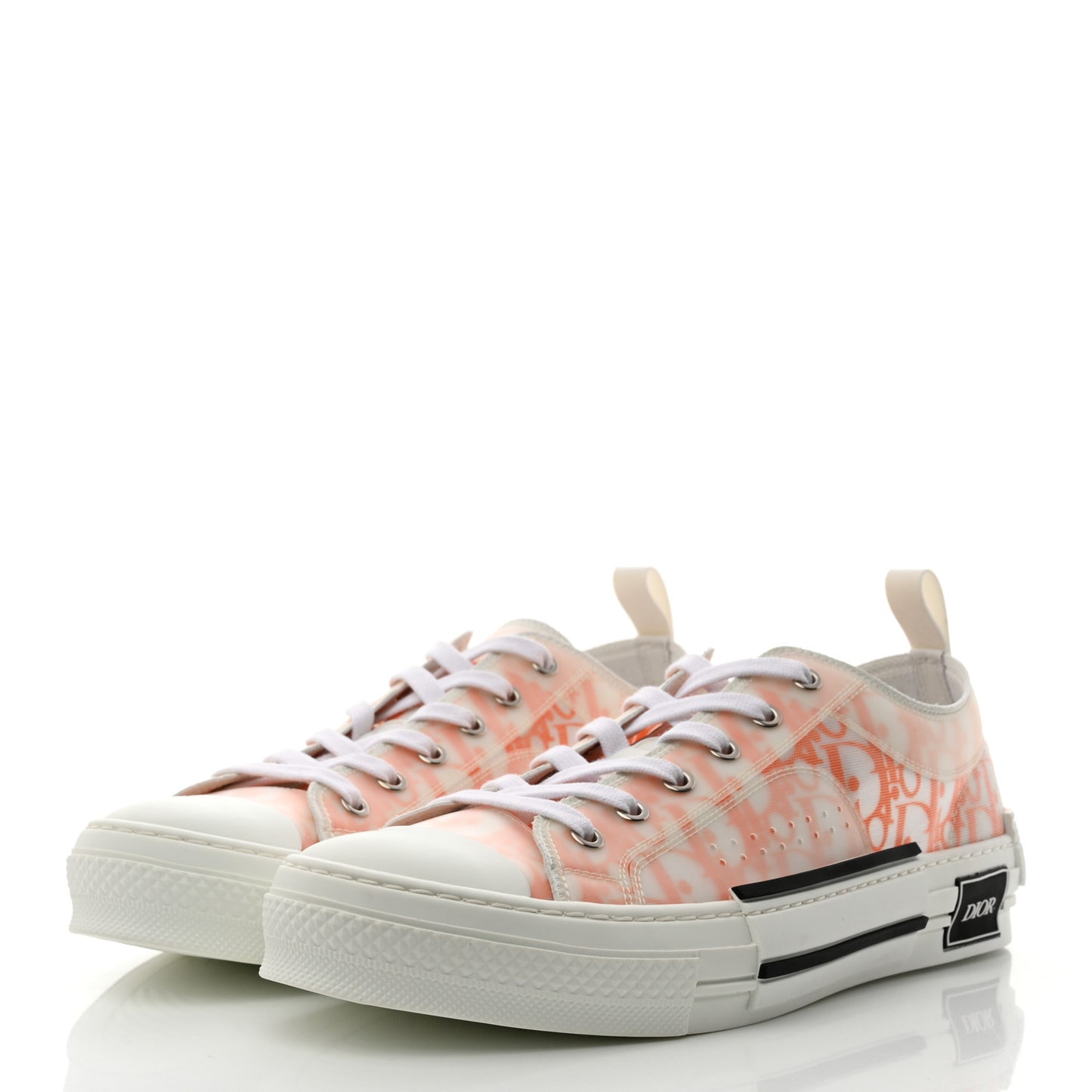 Technical Canvas Oblique Oblique Mens B23 Low Top Sneakers 43 White Orange