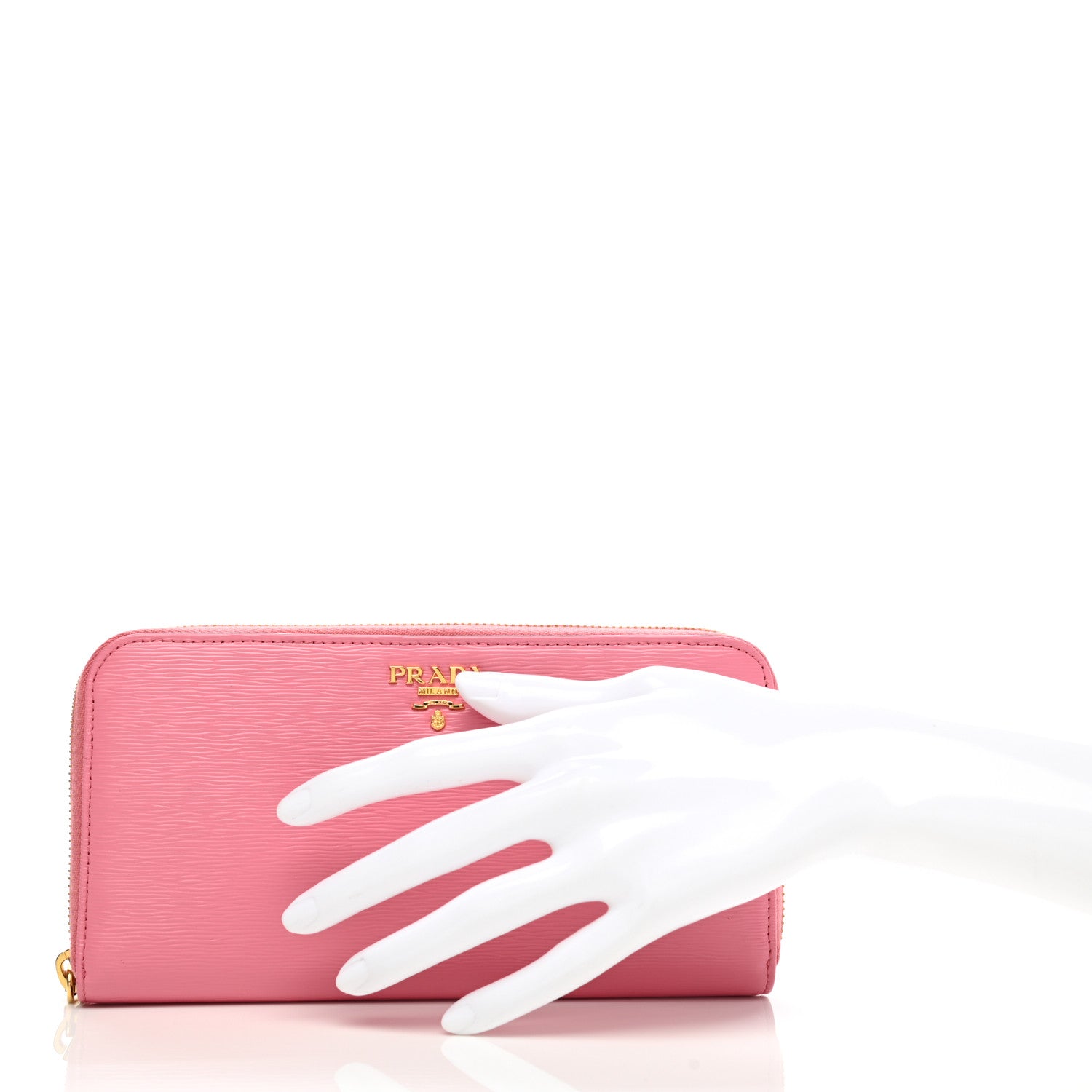 Prada Vitello Move Zip Around Wallet Geranio 2 of 7