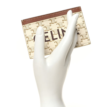 Celine Triomphe Canvas Card Holder White 2 of 7