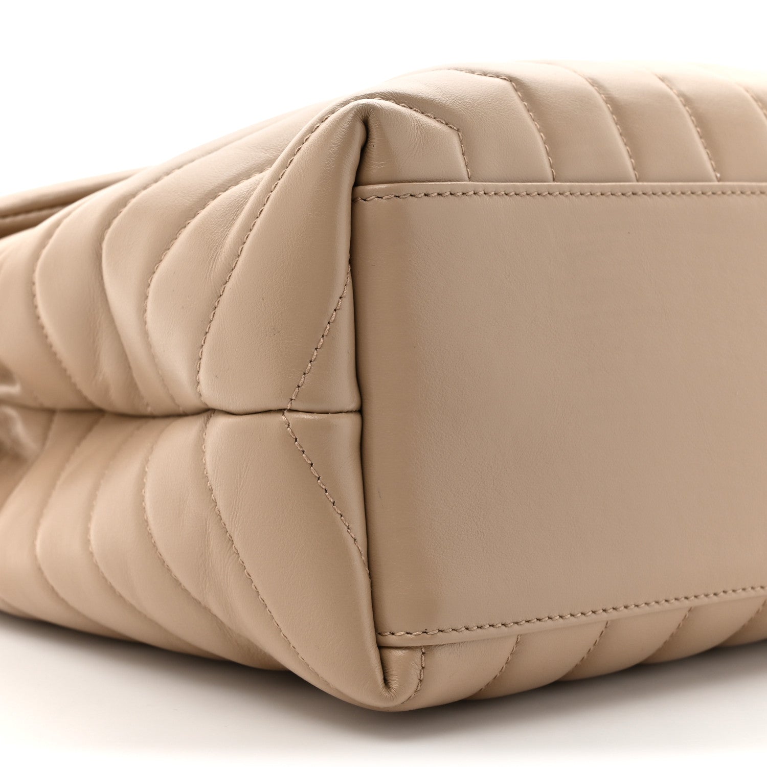 Saint Laurent Calfskin Y Quilted Monogram Medium Loulou Chain Satchel Dark Beige 11 of 14