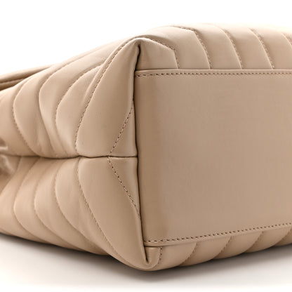 Saint Laurent Calfskin Y Quilted Monogram Medium Loulou Chain Satchel Dark Beige 11 of 14
