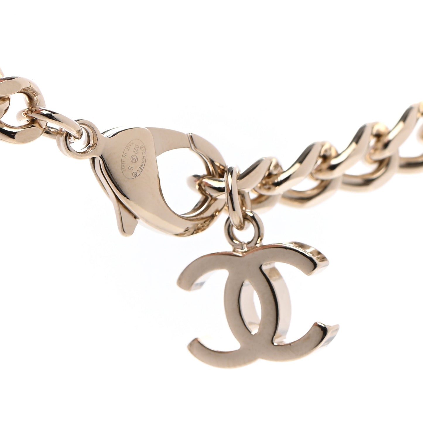 Crystal CC Chain Links Choker Necklace Gold
